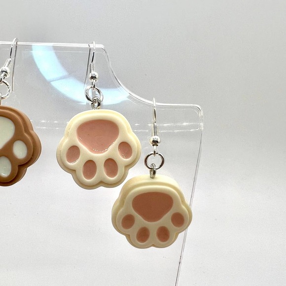 Paw Print Earrings - Puppy Dog Earrings - Cat Earrings - Cottagecore Earrings - Picture 4 of 10